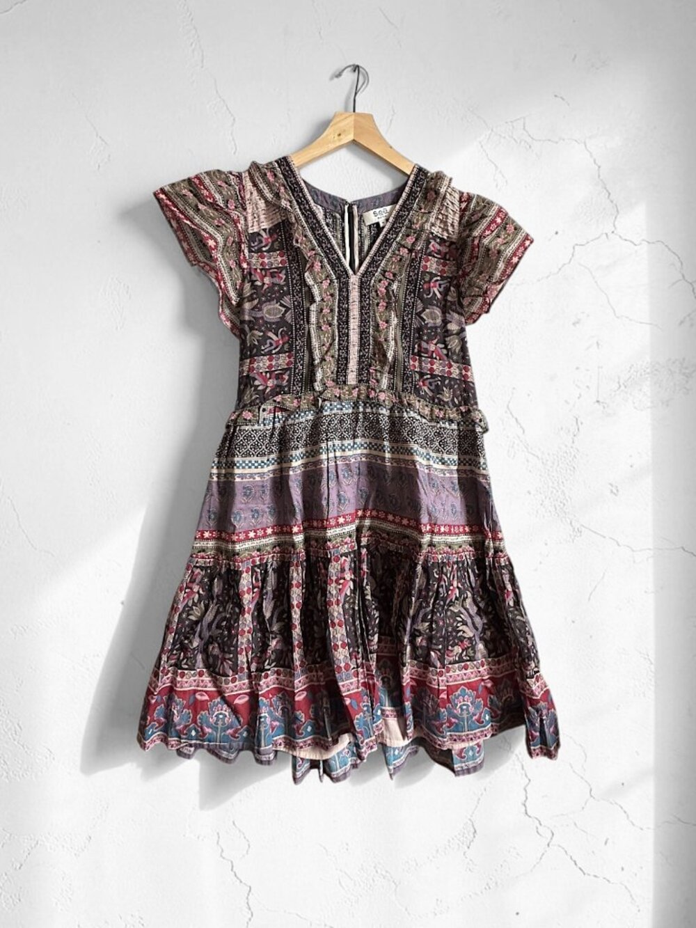 Sea New York Brooke Border Flutter Sleeve Dress Size M NWT